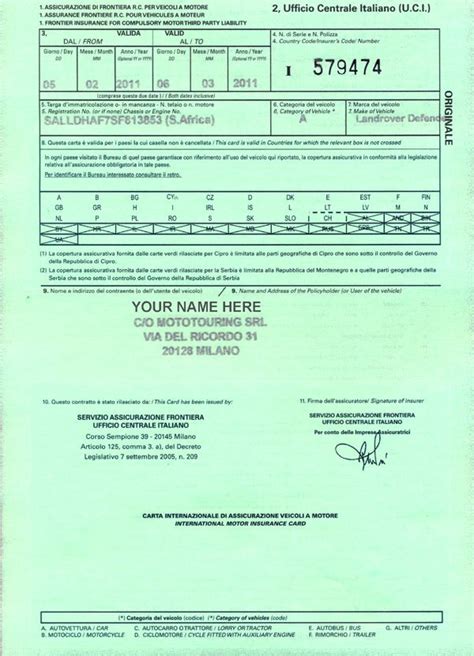 admiral car insurance green card.